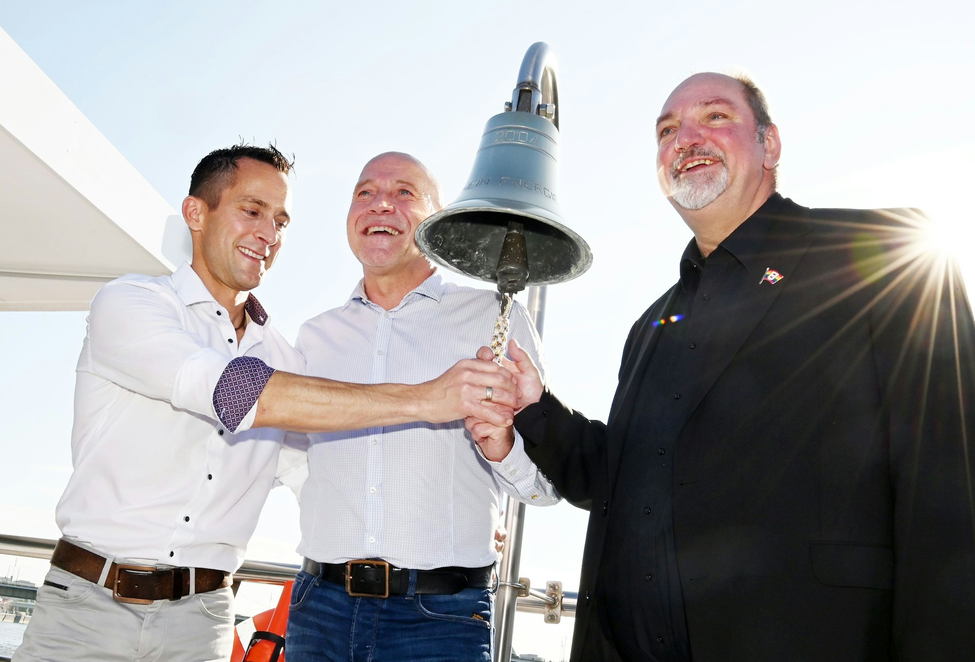 Hendrik Ermen (v.l.), René Klöver und Michael Samm bilden das Dreigestirn der Session 2025.