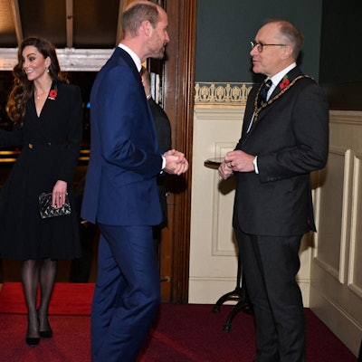 Britain's Catherine, Princess of Wales (2L) and Britain's Prince William, Prince of Wales (2R) attend "The Royal British Legion Festival of Remembrance" ceremony at Royal Albert Hall, in London, on November 9, 2024 as part of the Remembrance Day commemorating the end of World War I. (Photo by Chris J RATCLIFFE / POOL / AFP)