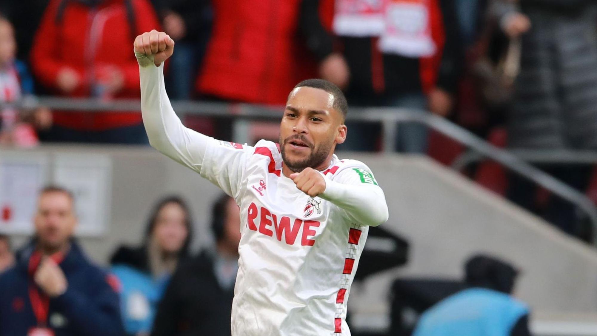 1. FC Köln vs. Greuther Fürth, 12. Spieltag, 09.11.2024, 13.00 Uhr, Kölner Jubel nach dem Tor zum 1:0, Linton Maina (1. FC Köln), Bild: Herbert Bucco