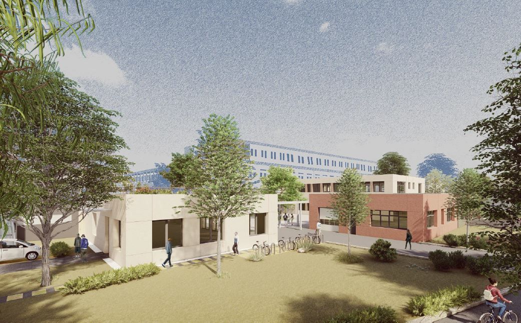 Für den „Ort der Generationen“ wird zwischen dem Wilhelm-Dopatka-Stadtpark und der Realschule Am Stadtpark neu gebaut.