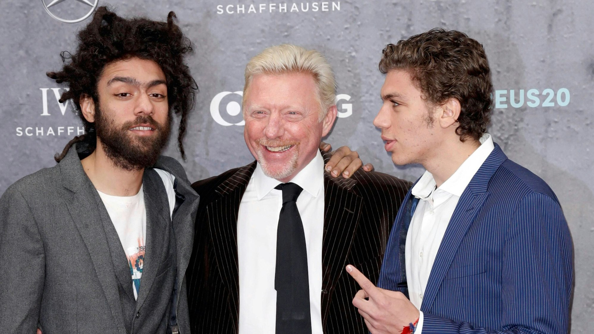 Boris Becker und eine Söhne Noah und Elias.