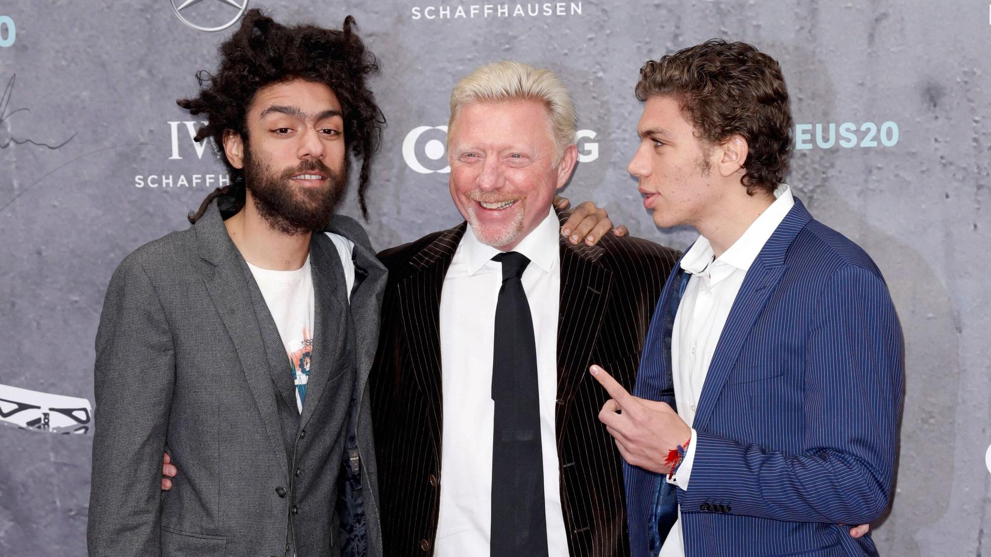 Boris Becker mit seinen Söhnen Noah Becker und Elias Becker.