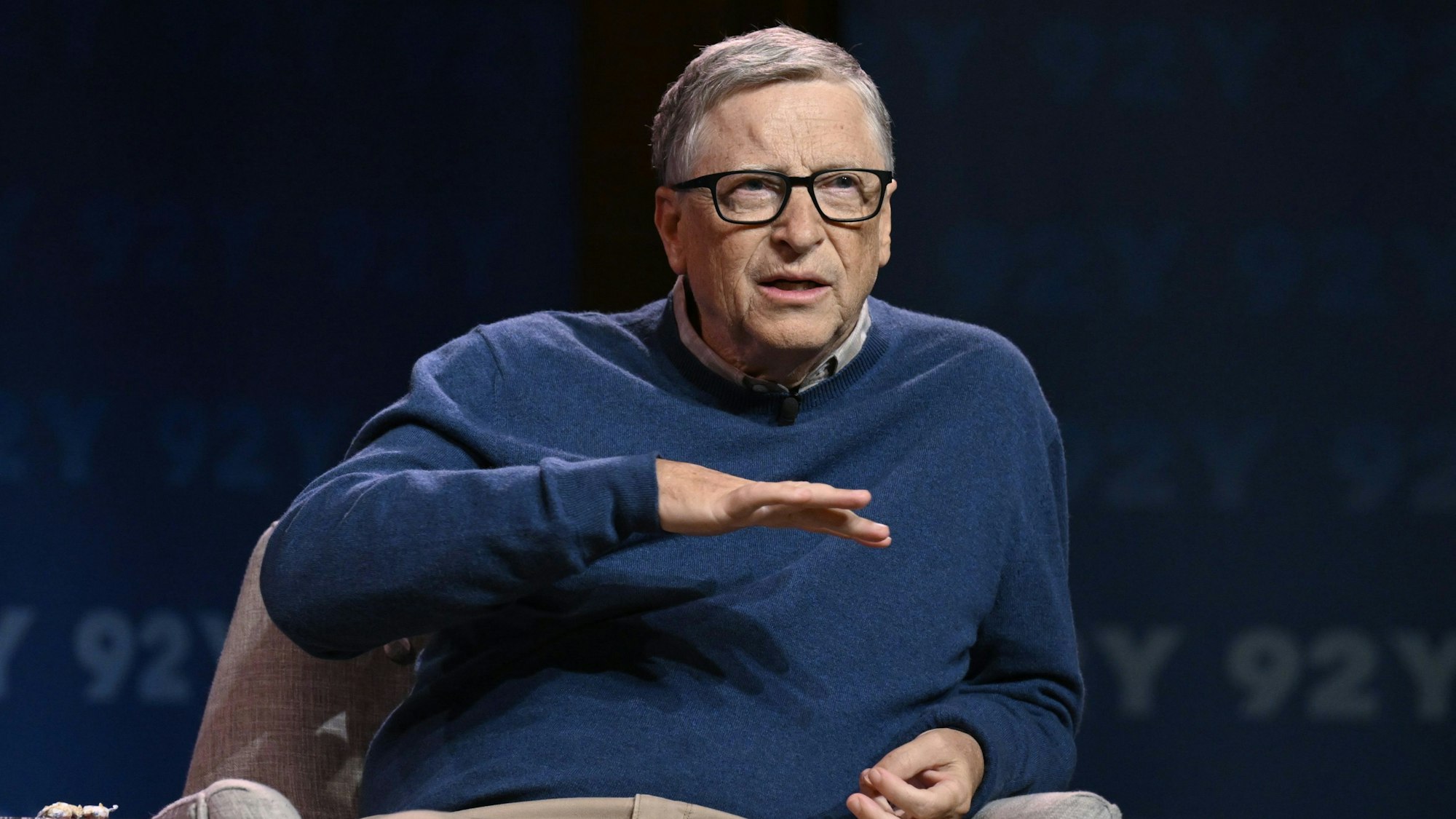 Bill Gates bei der Vorstellung seines Buches „How to Prevent the Next Pandemic“.