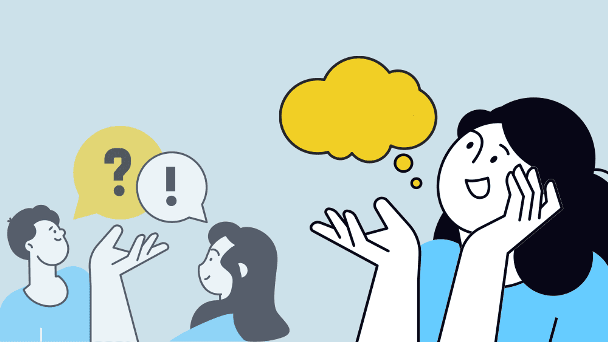Illustration: Menschen sprechen miteinander
