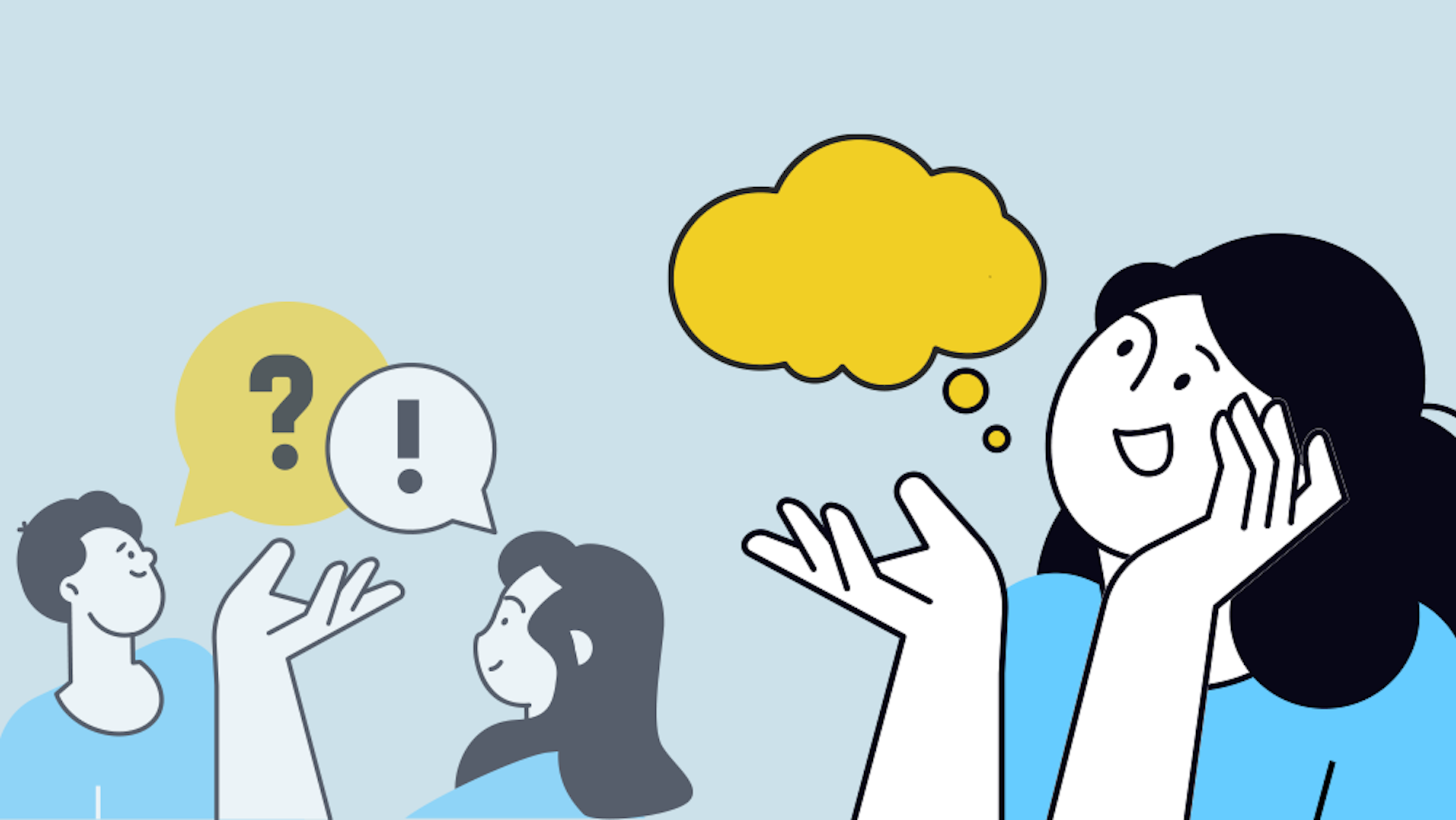 Illustration: Menschen sprechen miteinander