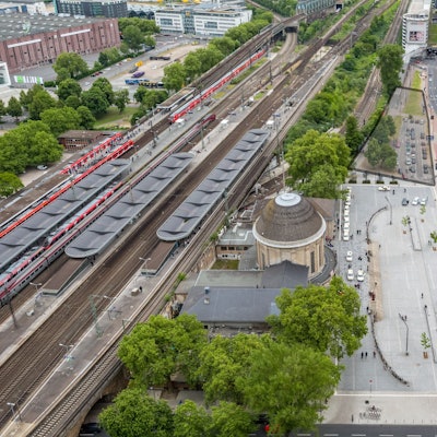 Deutzer Bahnhof und Ottoplatz von oben