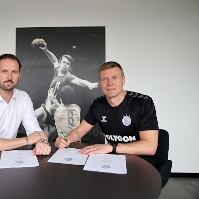 Geschäftsführer Christoph Schindler und Trainer Gudjon Valur Sigurdsson.