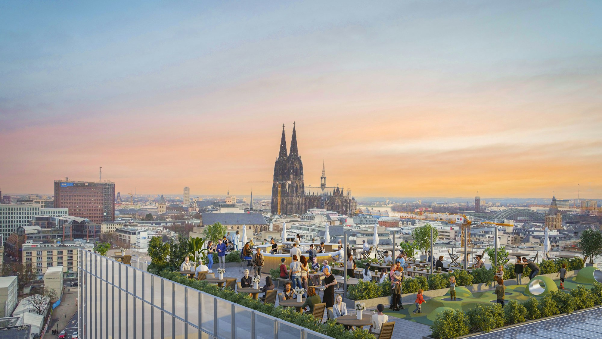 So präsentierte das Unternehmen die Dachterrasse.