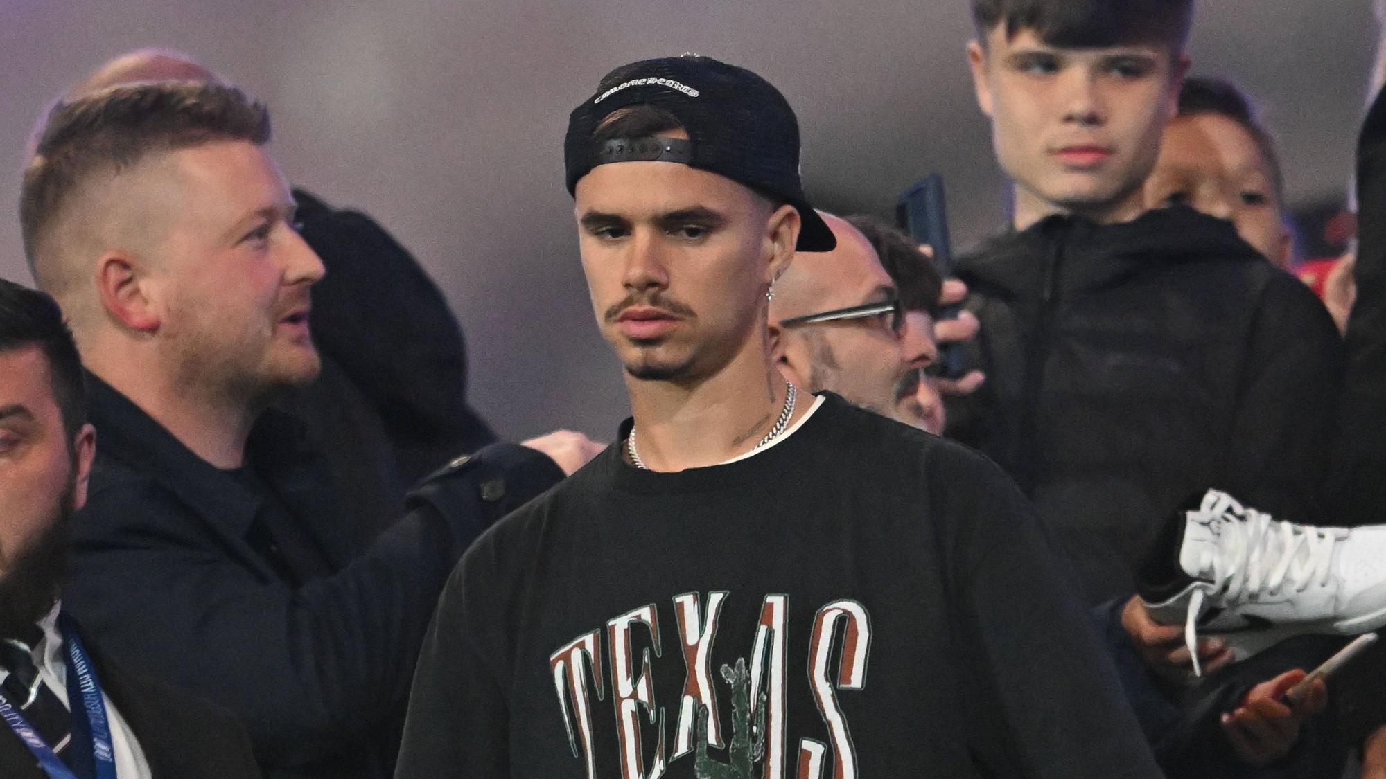 Romeo Beckham bei einem Fußballspiel.