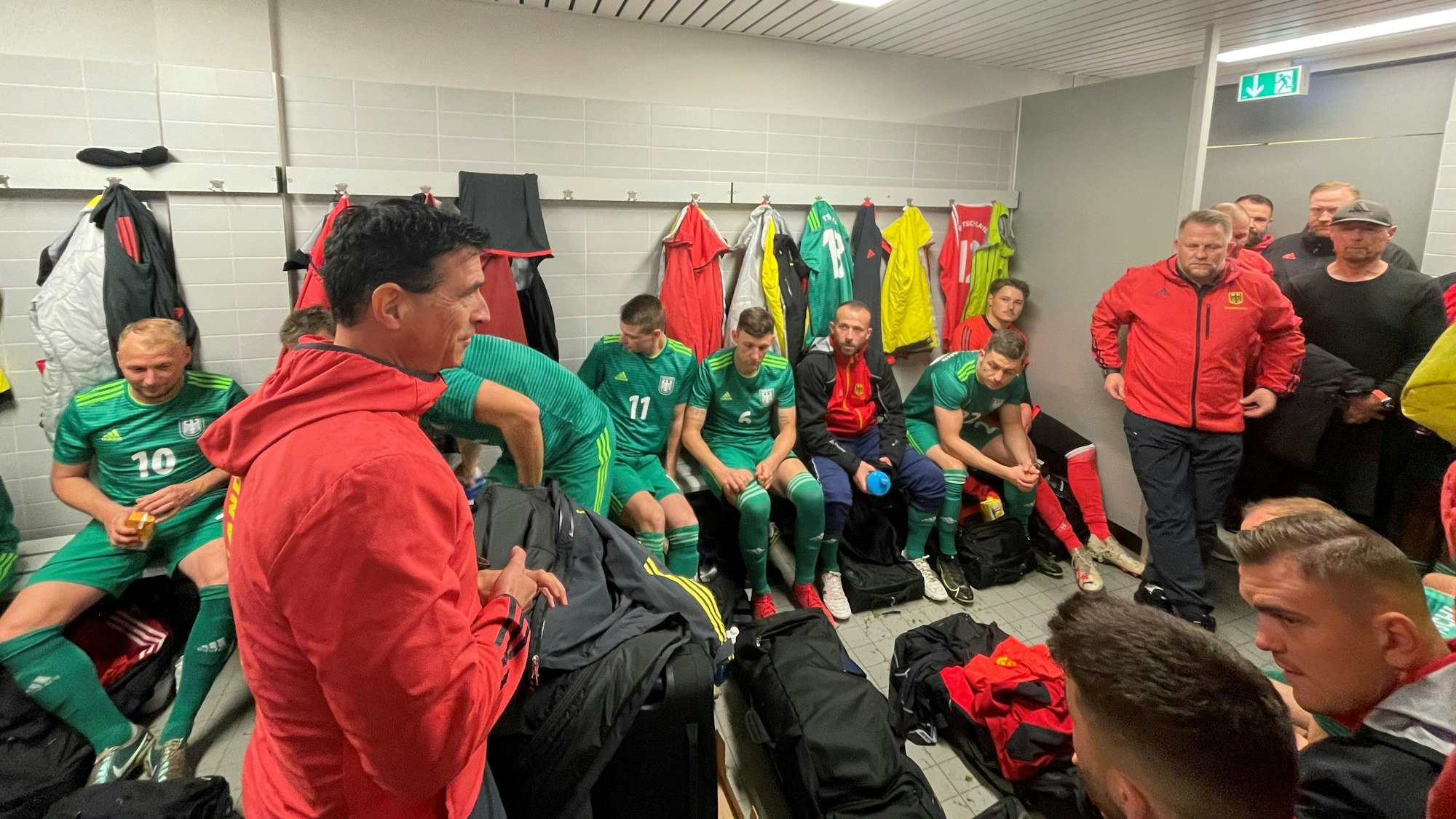 Kabinenansprache von Oberstabsfeldwebel Olaf Bahne an die Bundeswehr-Nationalmannschaft