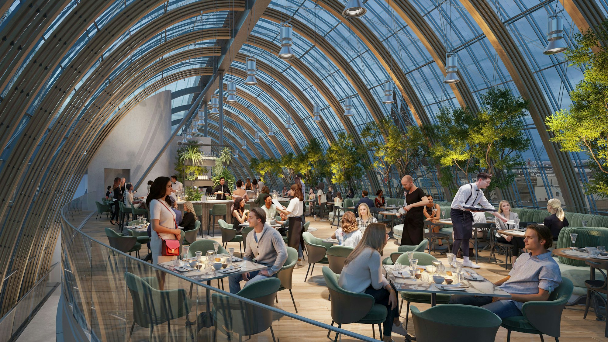 In der bislang ungenutzten Kuppel des Weltstadthauses soll ein öffentlich zugängliches Café eingerichtet werden.