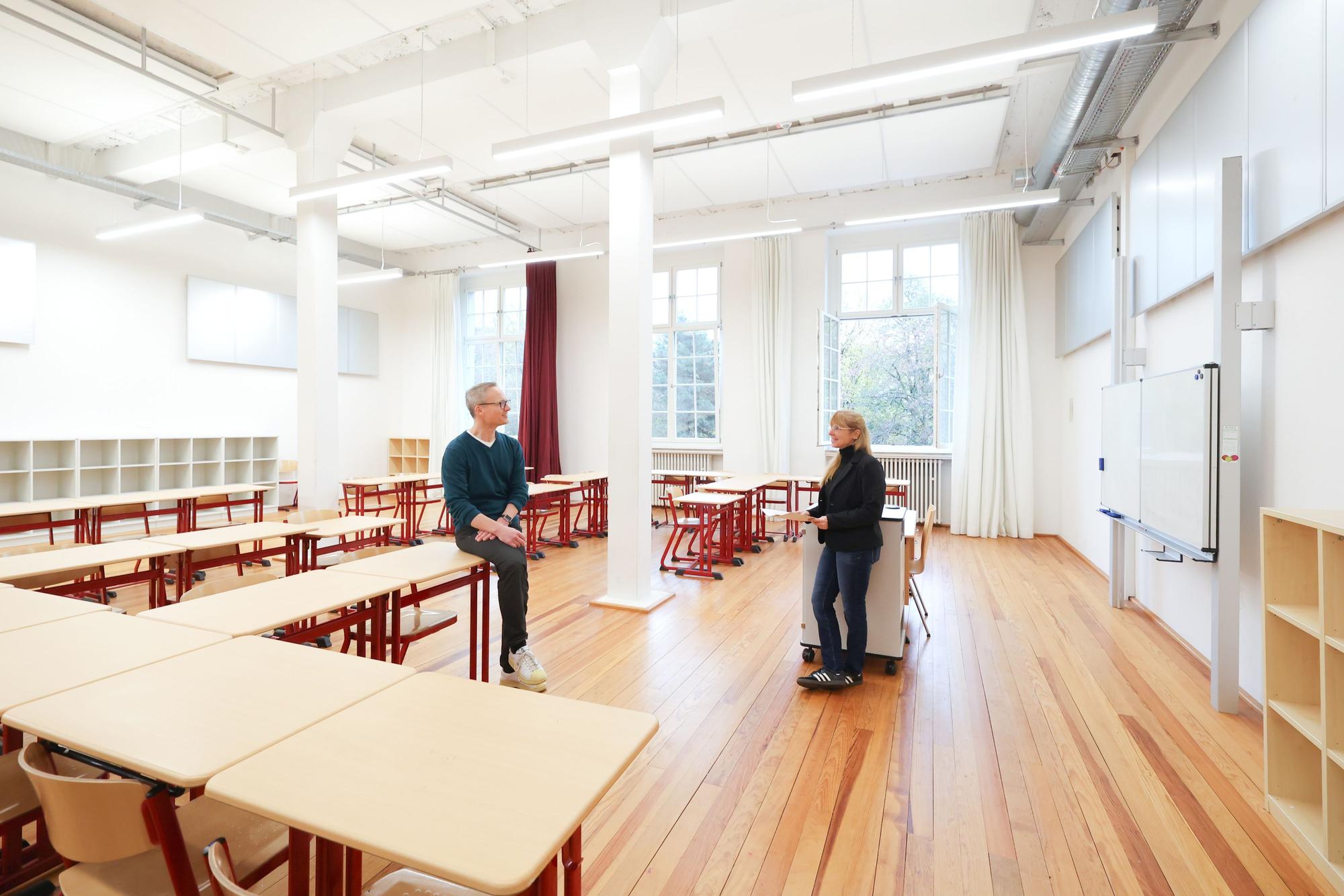 Ein Klassenraum im zur Schule umgebauten ehemaligen Rautenstrauch-Joest-Museum.