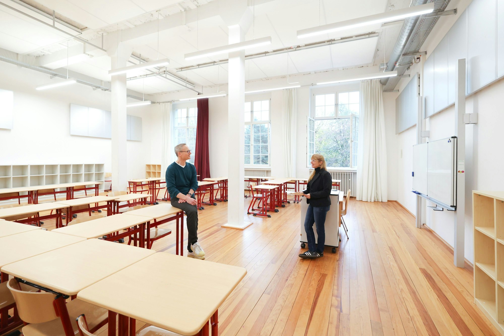 Ein Klassenraum im zur Schule umgebauten ehemaligen Rautenstrauch-Joest-Museum.