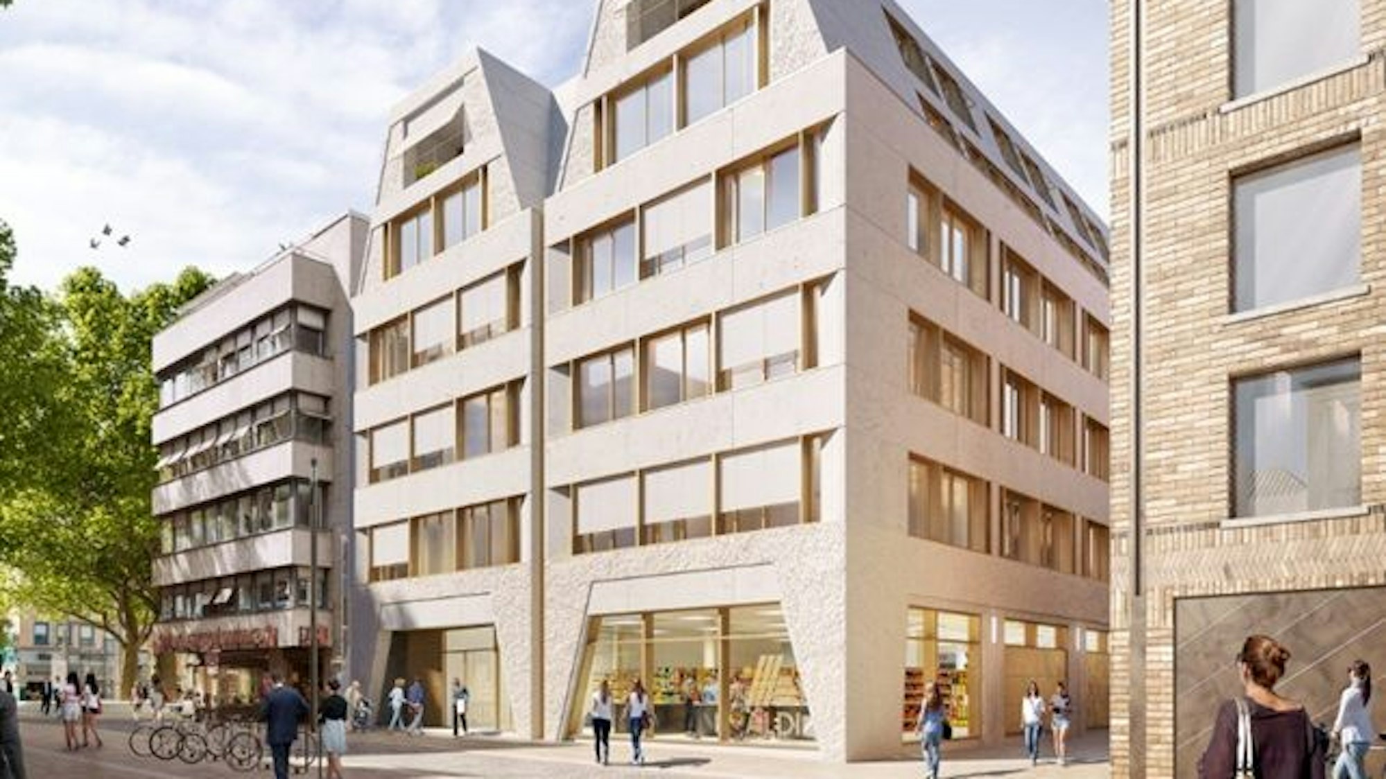 So soll das neue Haus von Aldi am Heumarkt mal aussehen.