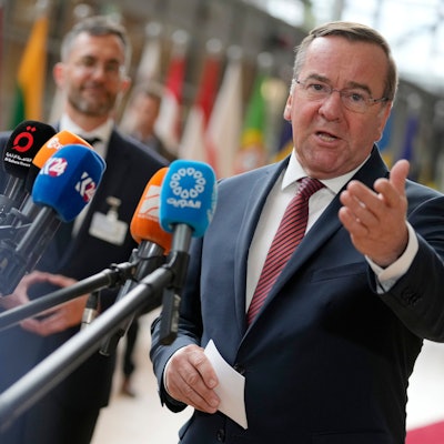 Boris Pistorius während des Treffens der EU-Verteidigungsminister