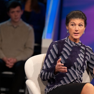 BSW-Chefin Sahra Wagenknecht am Dienstagabend in der ARD-Talksendung „Maischberger“.