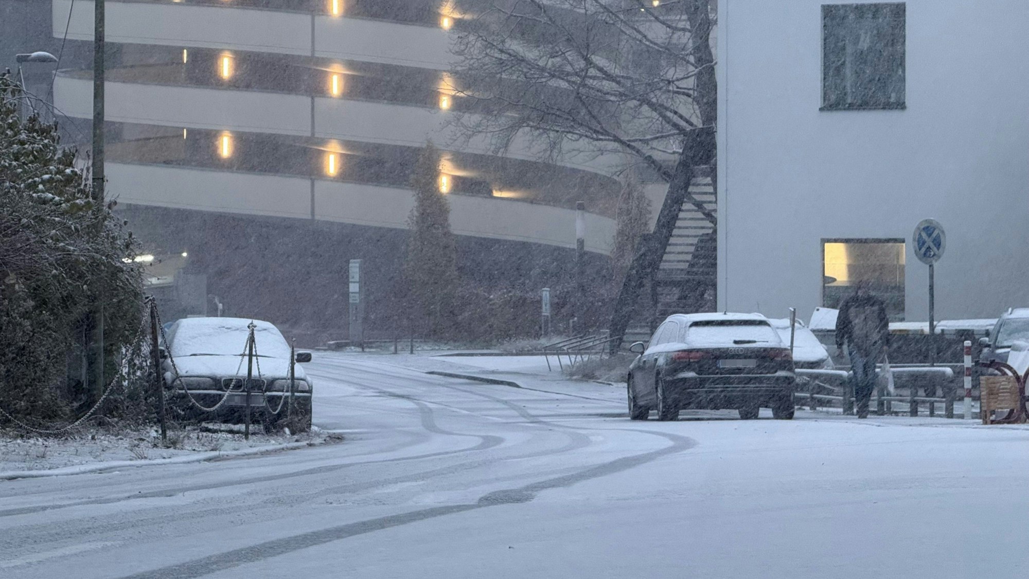 Wintereinbruch auf dem Gummersbacher Steinmüllergelände.