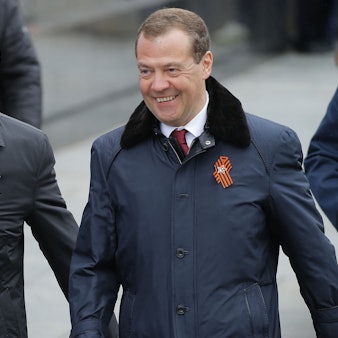 Gute Laune in Moskau: Kremlchef Wladimir Putin zusammen mit Ex-Präsident Dmitri Medwedew auf einer Archivaufnahme.