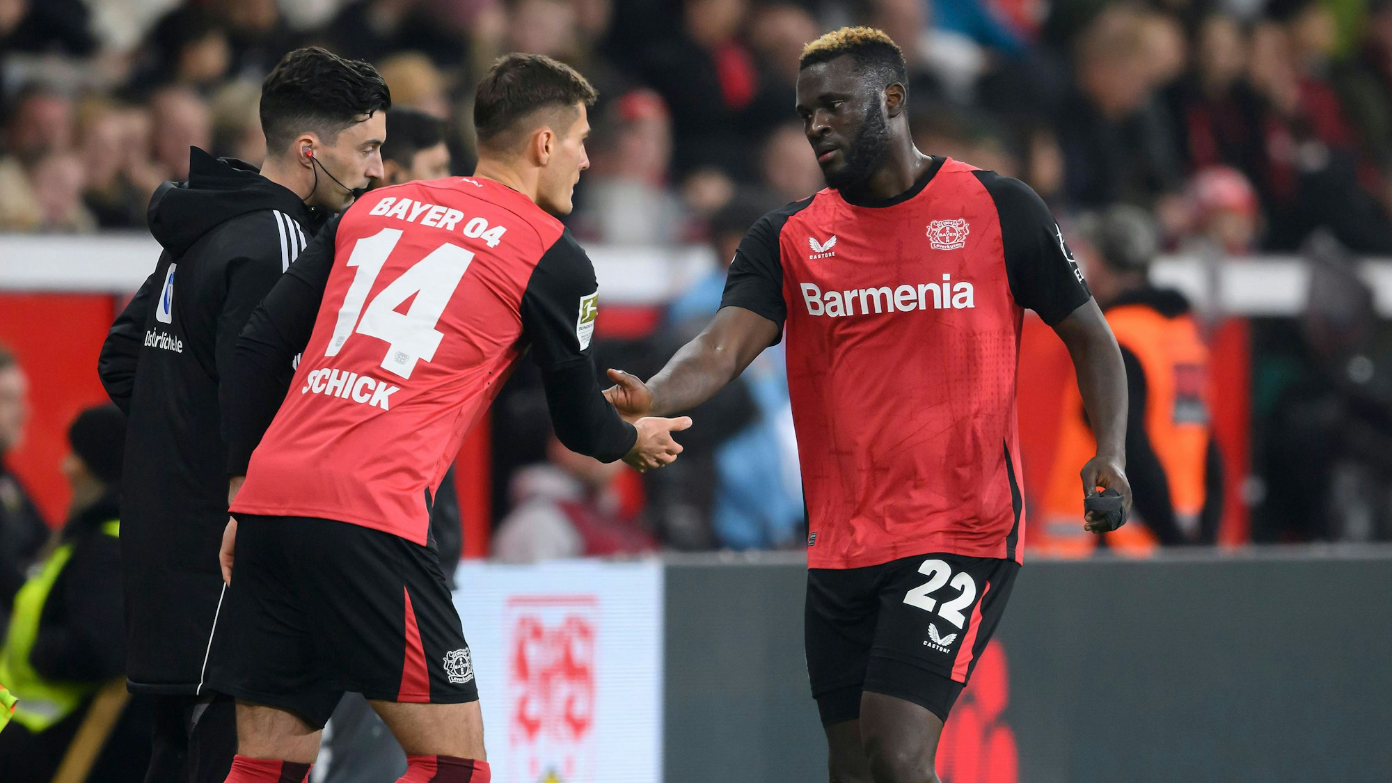 Wird der Werkself möglicherweise länger fehlen: Bayer-Stürmer Victor Boniface