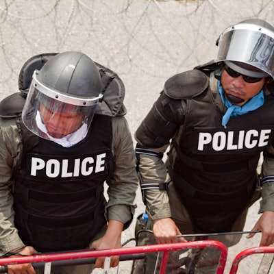 Polizei beim Einsatz in Bangkok.