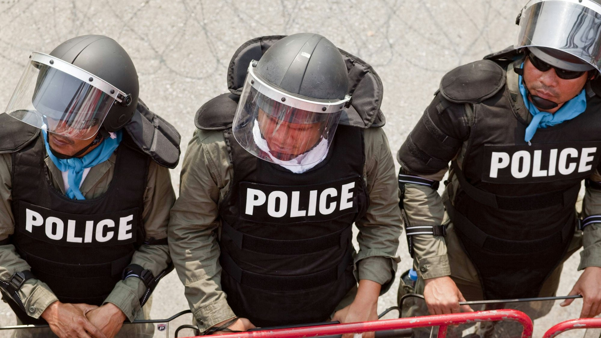 Polizei beim Einsatz in Bangkok.