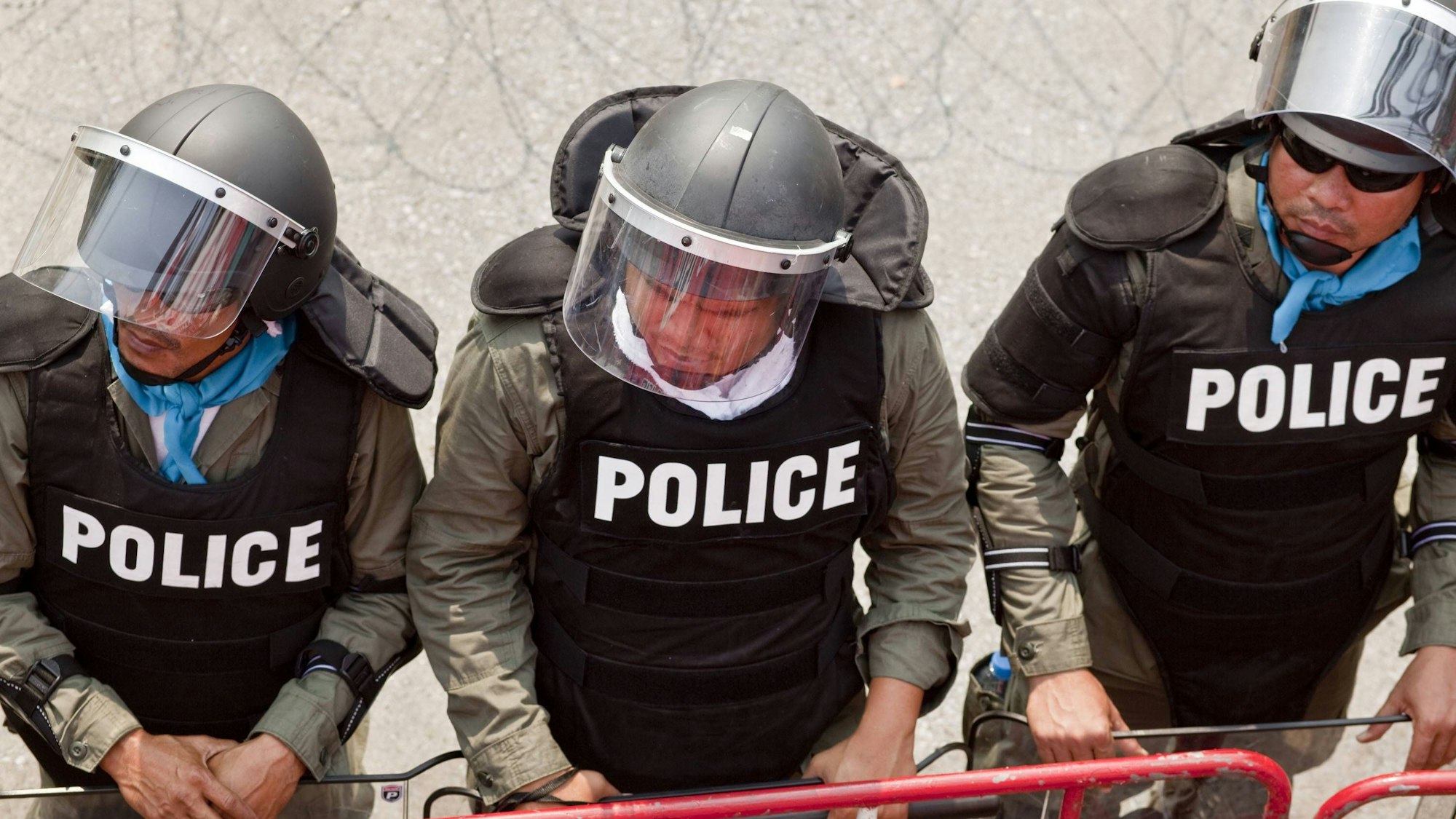Polizei beim Einsatz in Bangkok.