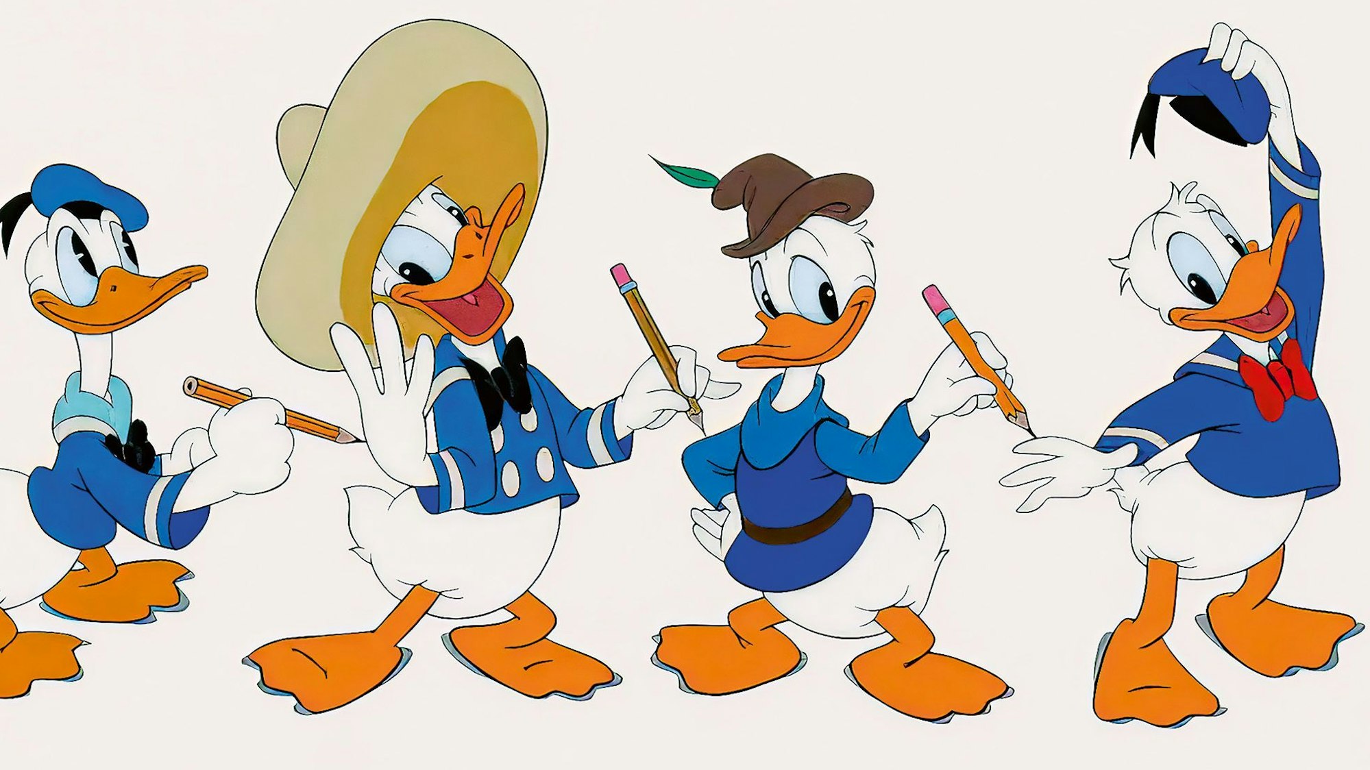 Donald Duck im Laufe der Jahre