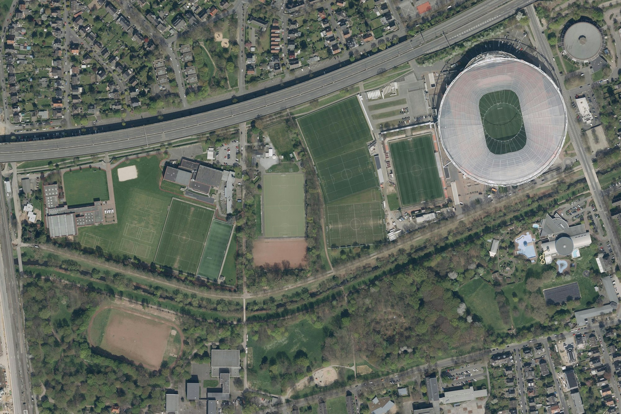 Der Sportpark und seine Umgebung, Foto: Geobasis NRW