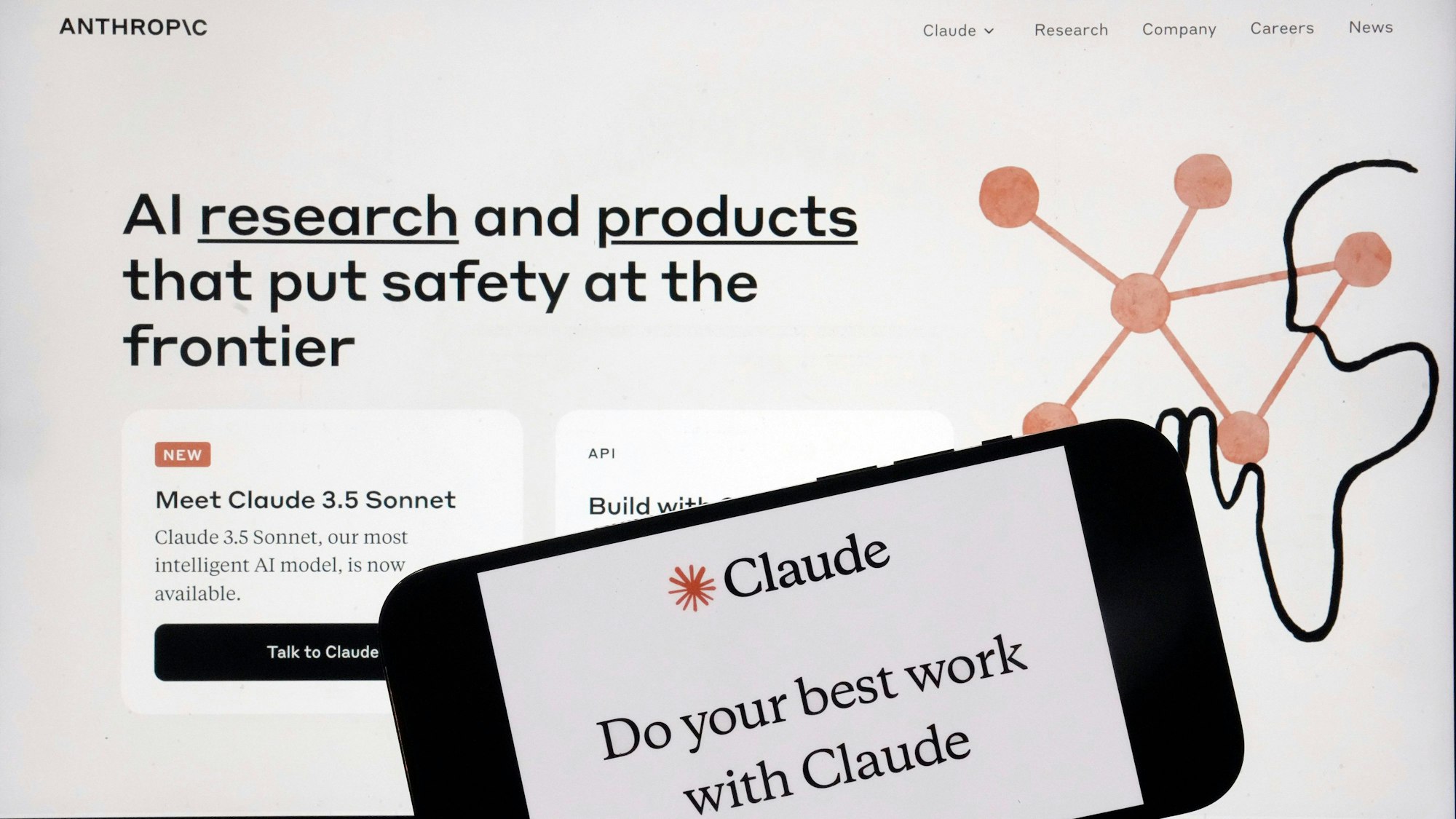 Die Website und App von Anthropic. (Archivbild)