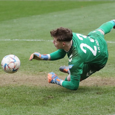 1.FC Köln U19 vs. Hertha BSC Berlin U19, DFB Pokal Halbfinale, Alessandro Blazic (1. FC Köln), 03.04.2023, Bild: Herbert Bucco