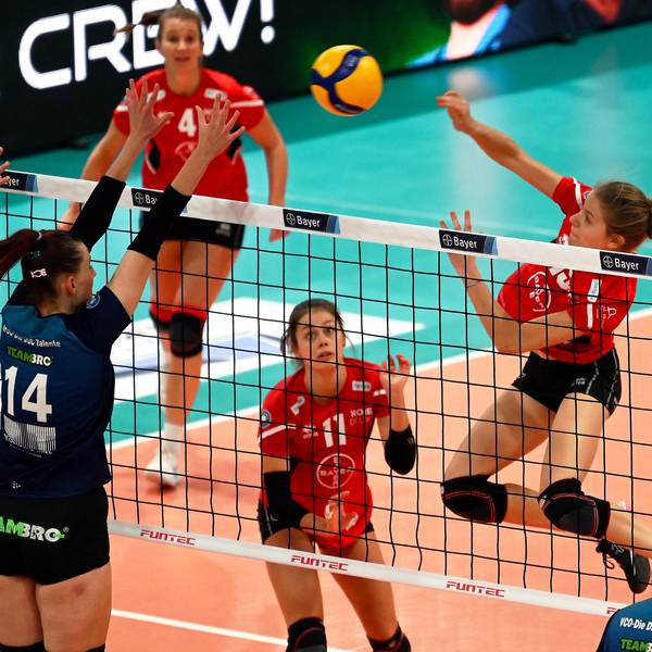 23.11.2024, Volleyball-Bayer leverkusen-VCO Dresden
rechts: Betty Lange (Bayer)
Foto: Uli Herhaus