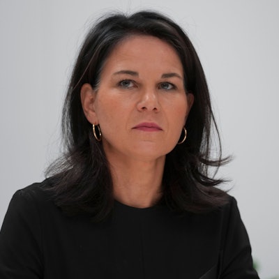 Germany Foreign Minister Annalena Baerbock attends a news conference at the COP29 U.N. Climate Summit, Saturday, Nov. 23, 2024, in Baku, Azerbaijan. (AP Photo/Peter Dejong)