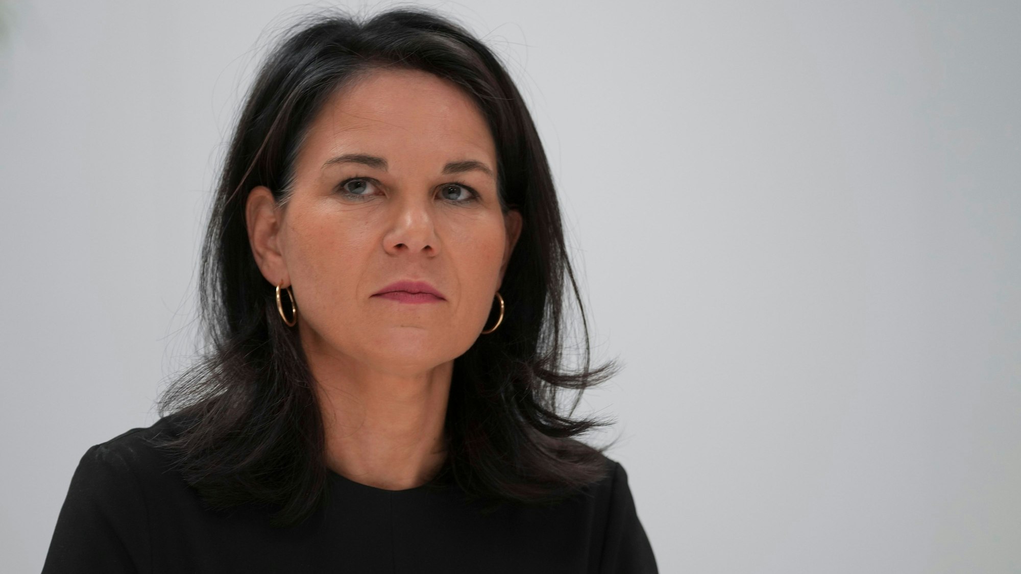 Germany Foreign Minister Annalena Baerbock attends a news conference at the COP29 U.N. Climate Summit, Saturday, Nov. 23, 2024, in Baku, Azerbaijan. (AP Photo/Peter Dejong)