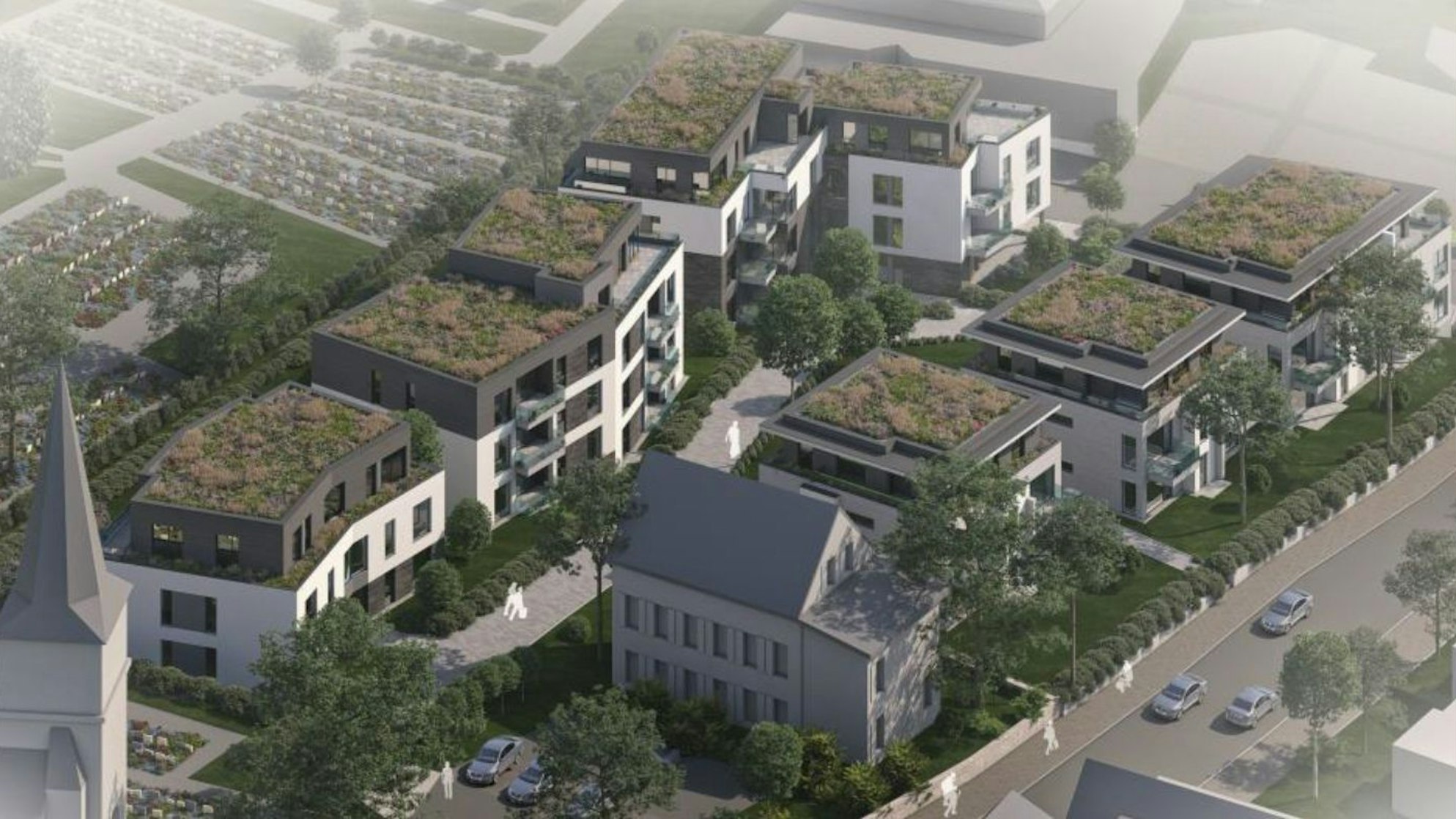 Ein Entwurf für die neue Bebauung der Birker Ortsmitte.