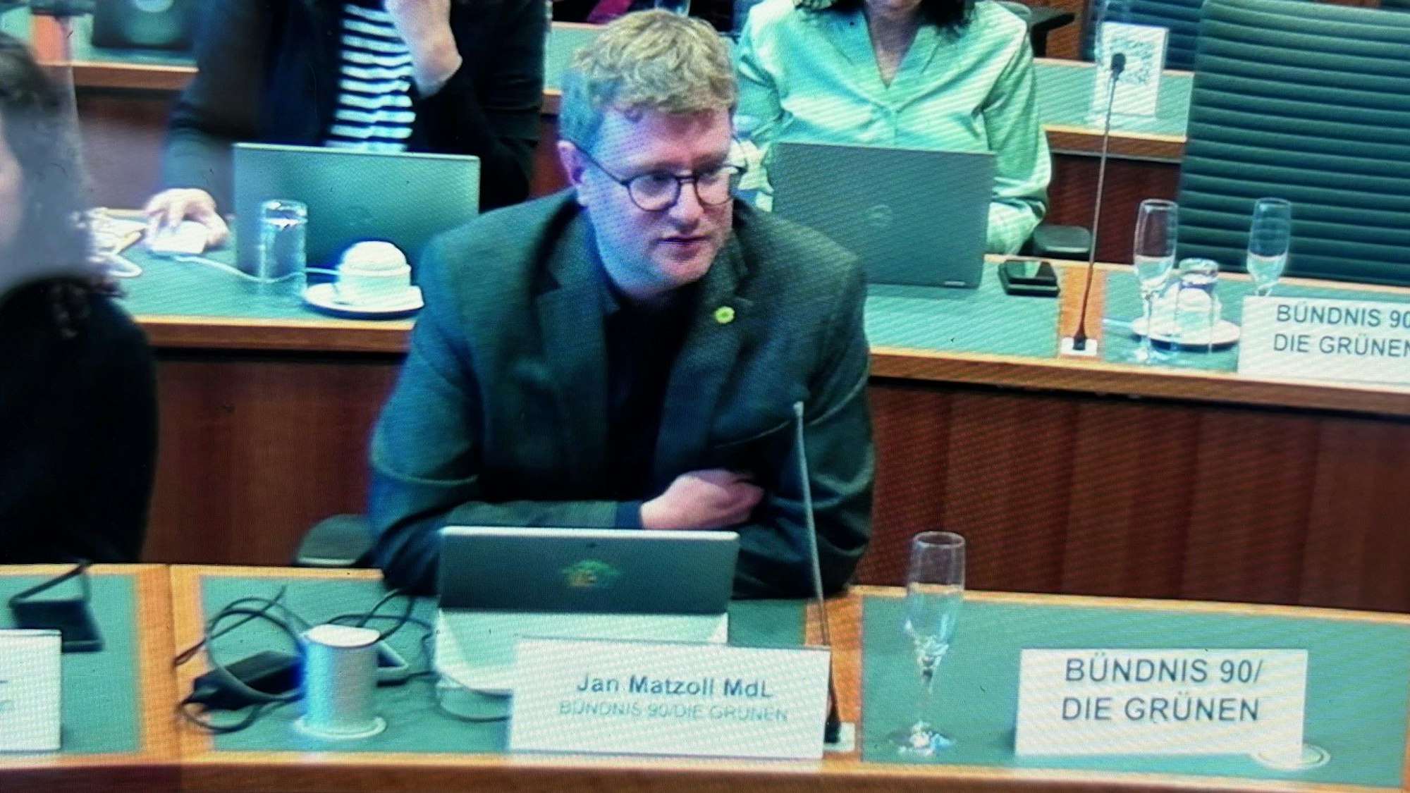 Jan Matzoll (Grüne) rechnet im Landtag mit dem Ford-Management ab.