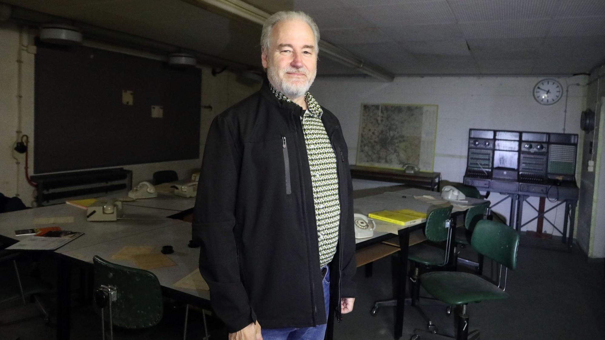 18.06.2024, Köln: Ein Rundgang mit Robert Schwienbacher im Schutzbunker unter der Gesamtschule Lindenthal soll eine Dokumentationsstätte des Kalter Krieges werden. Foto: Arton Krasniqi