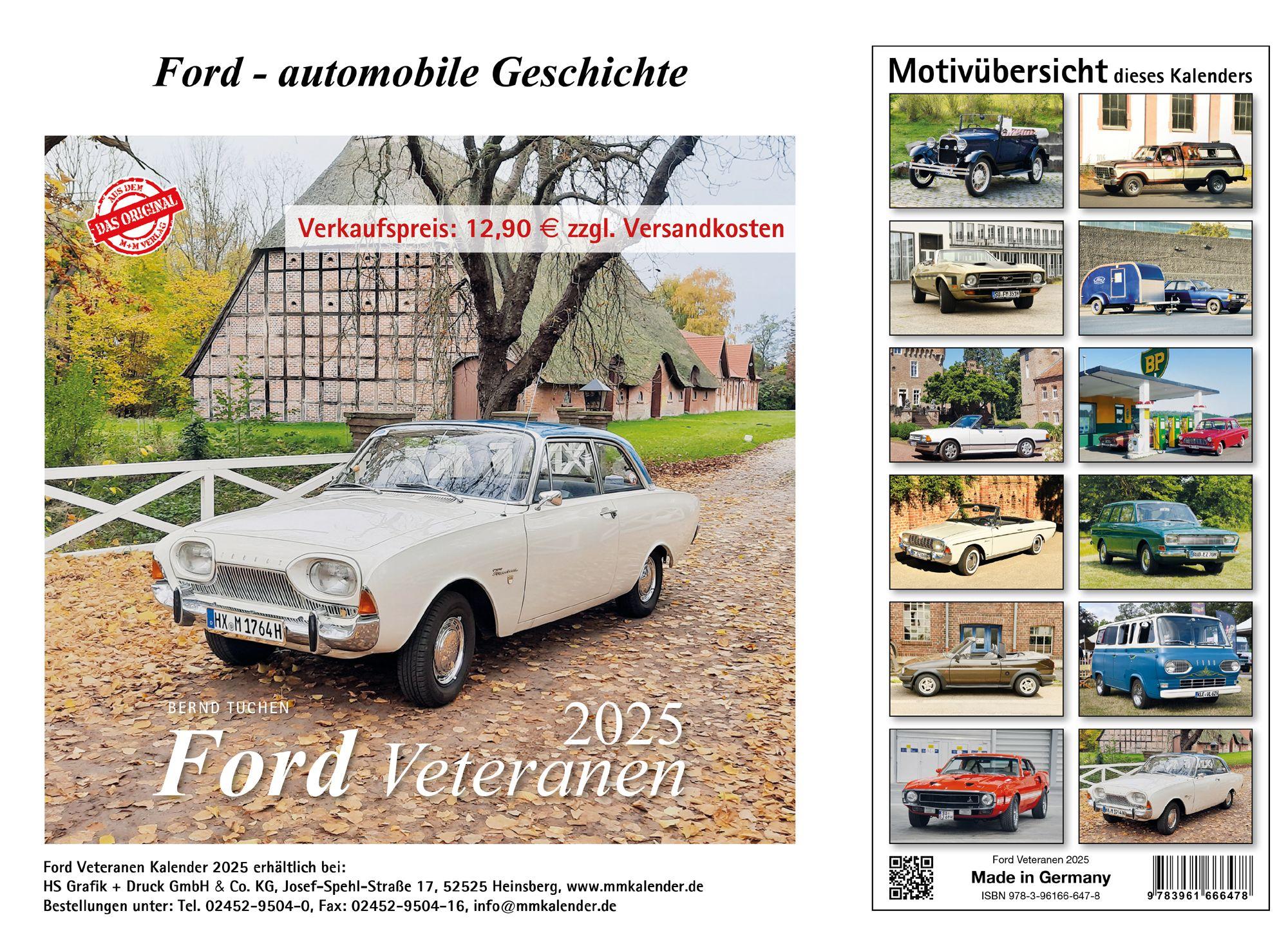 Im Ford-Übersichtskalender 2025 hat Bernd Tuchen zwölf Ford Veteranen abgebildet. Zu beziehen über www.bernd-tuchen.de