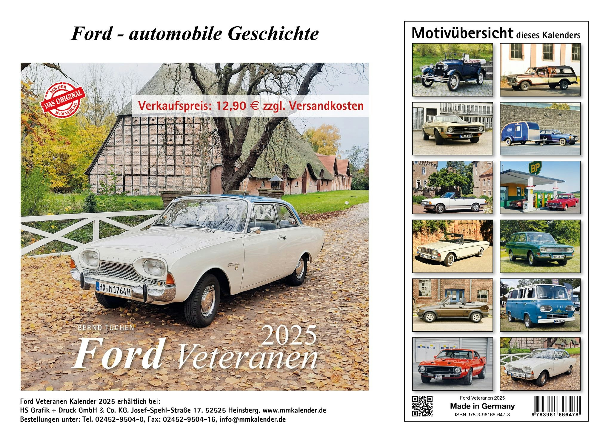 Im Ford-Übersichtskalender 2025 hat Bernd Tuchen zwölf Ford Veteranen abgebildet. Zu beziehen über www.bernd-tuchen.de