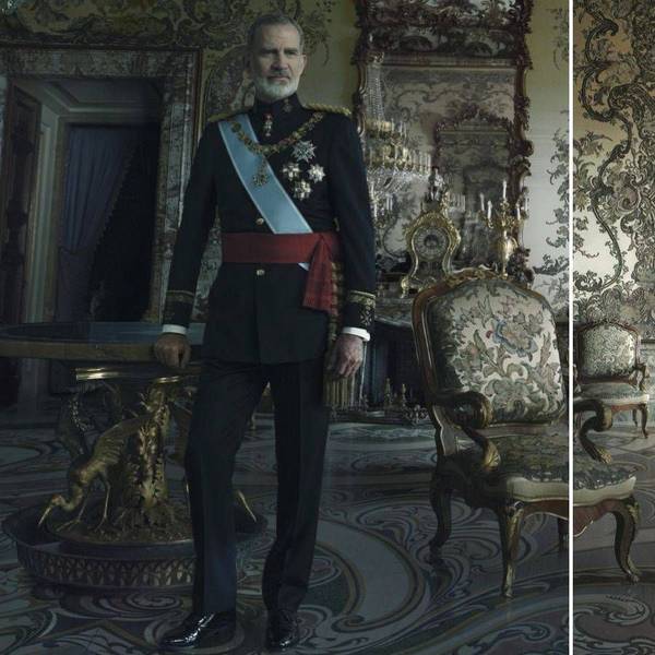 Porträt des spanischen Königs Felipe VI. und Letizia Ortiz von Annie Leibovitz für die Ausstellung „La tiranía de Cronos“ in Madrid.