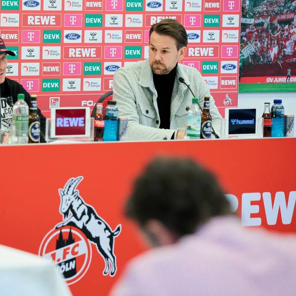 03.10.2024, Köln: PK des 1 FC Köln mit Trainer Gerhard Struber und Bereichsleiter Lizenzfussball Thoms Kessler im Geissbockheim.Foto:Dirk Borm