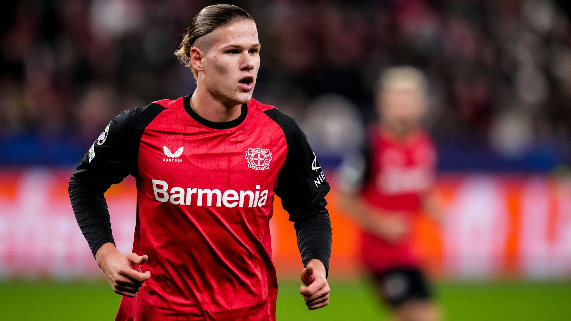 Artem Stepanov debütierte am Dienstag für Bayer 04 in der Champions League gegen Salzburg.