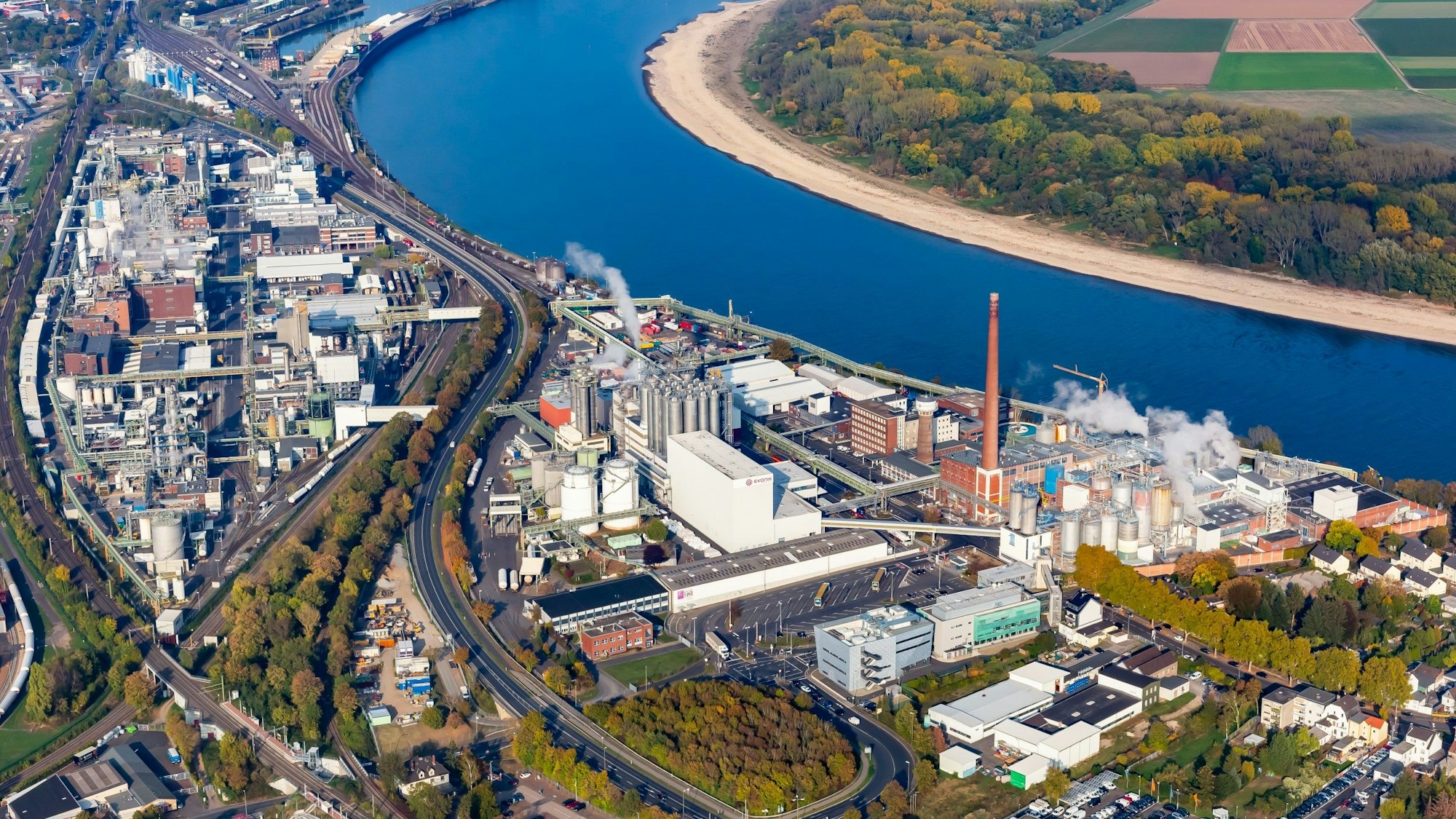 Luftbildaufnahme Evonik-Standort Wesseling