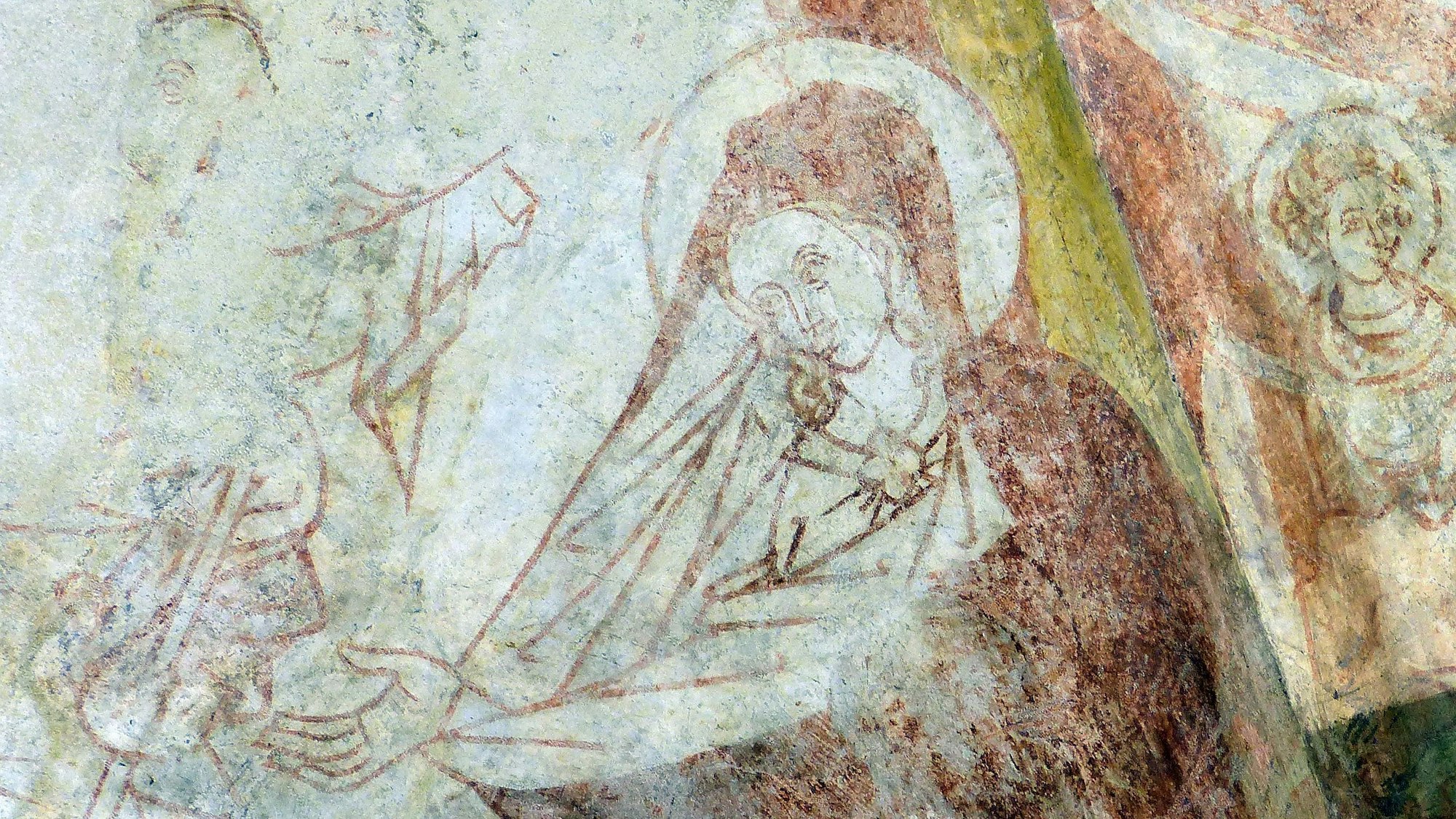 Dieses in Morsbach freigelegte Fresko zeigt Maria.