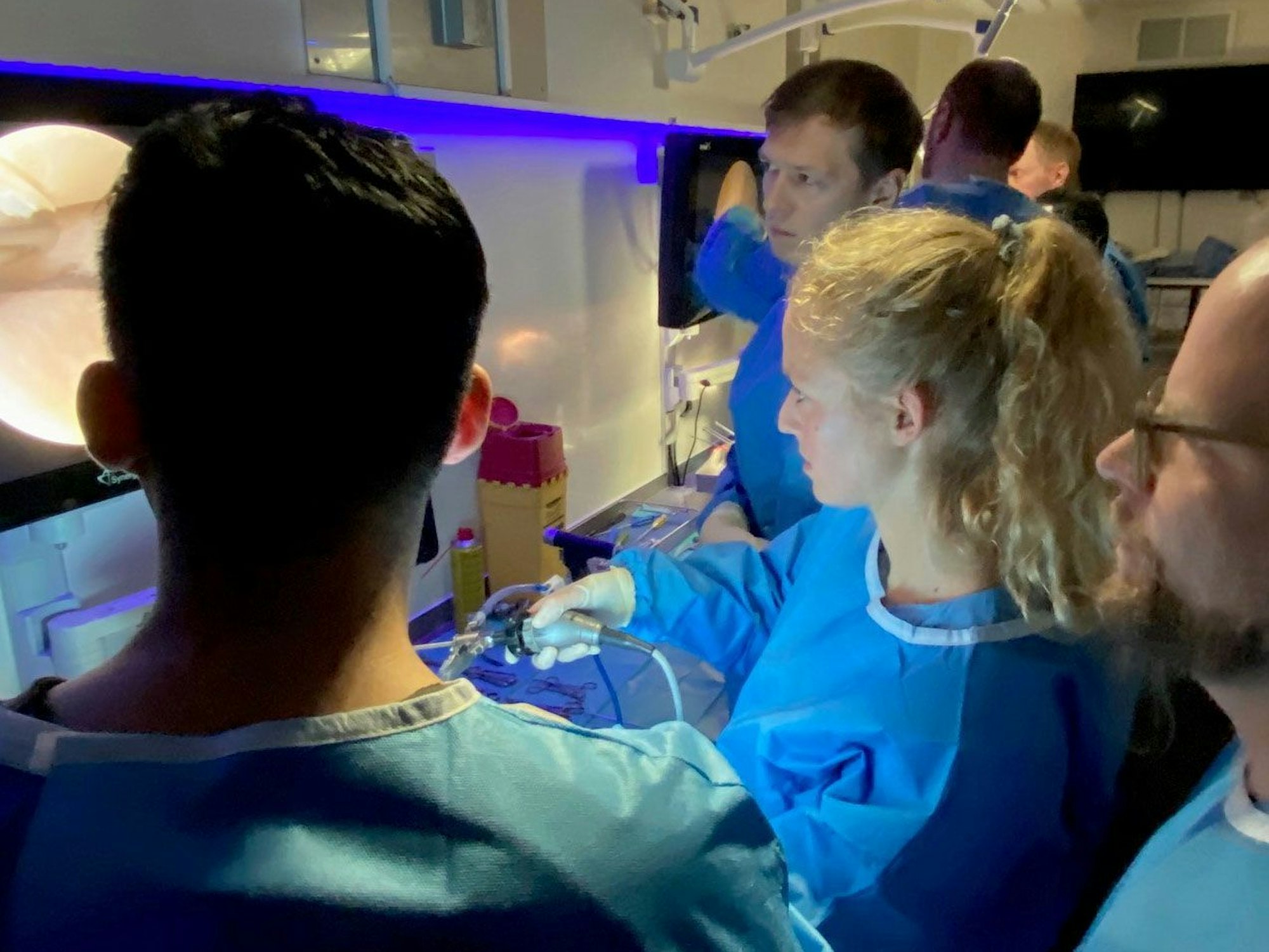 Schulungstruck am Remigius-Krankenhaus in Opladen