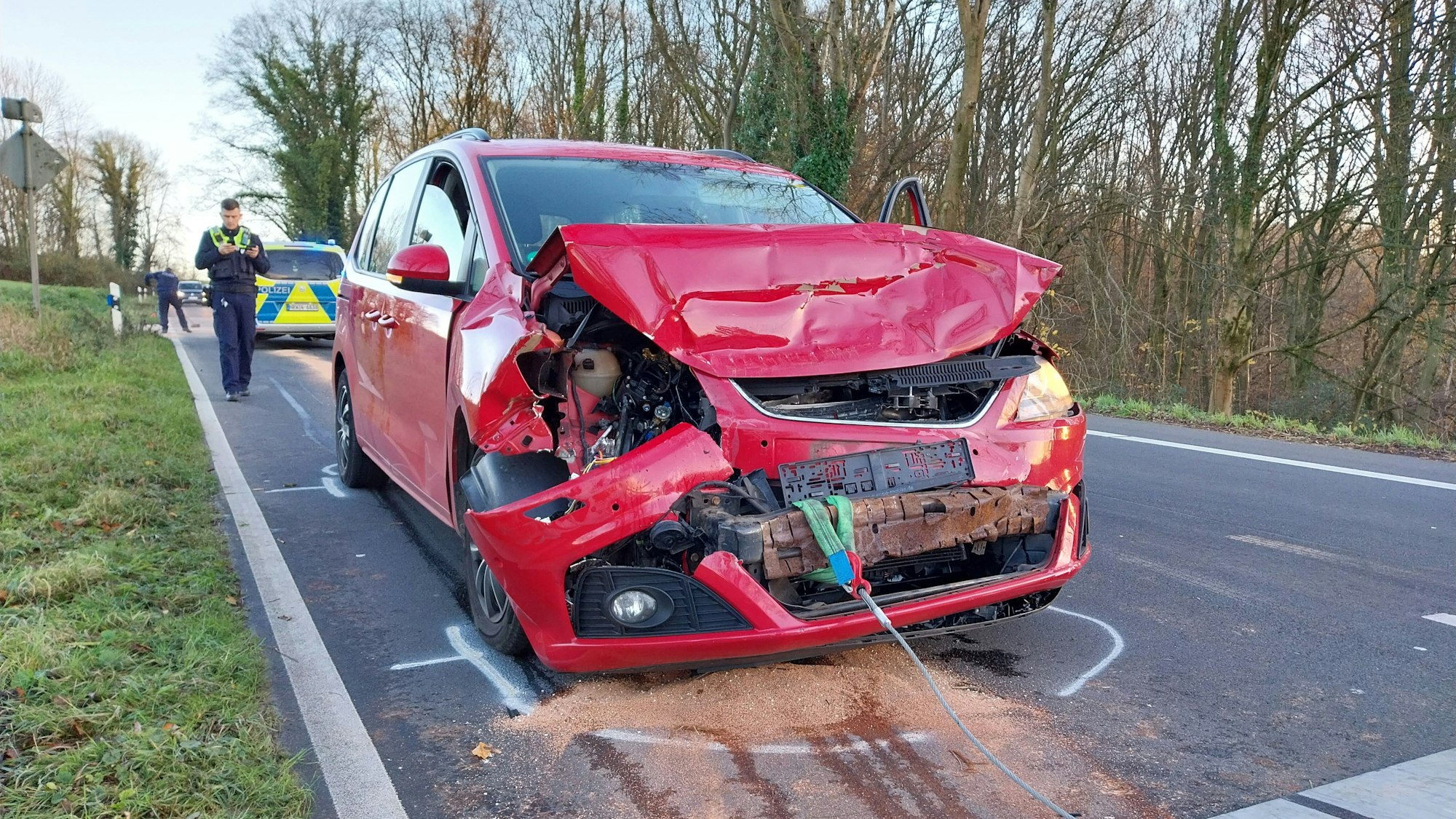 Verkehrsunfall auf der B8 in Hennef.