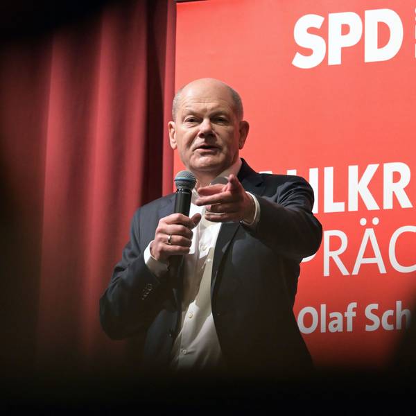 Bundeskanzler Olaf Scholz (SPD) spricht auf einer Veranstaltung in seinem Wahlkreis.