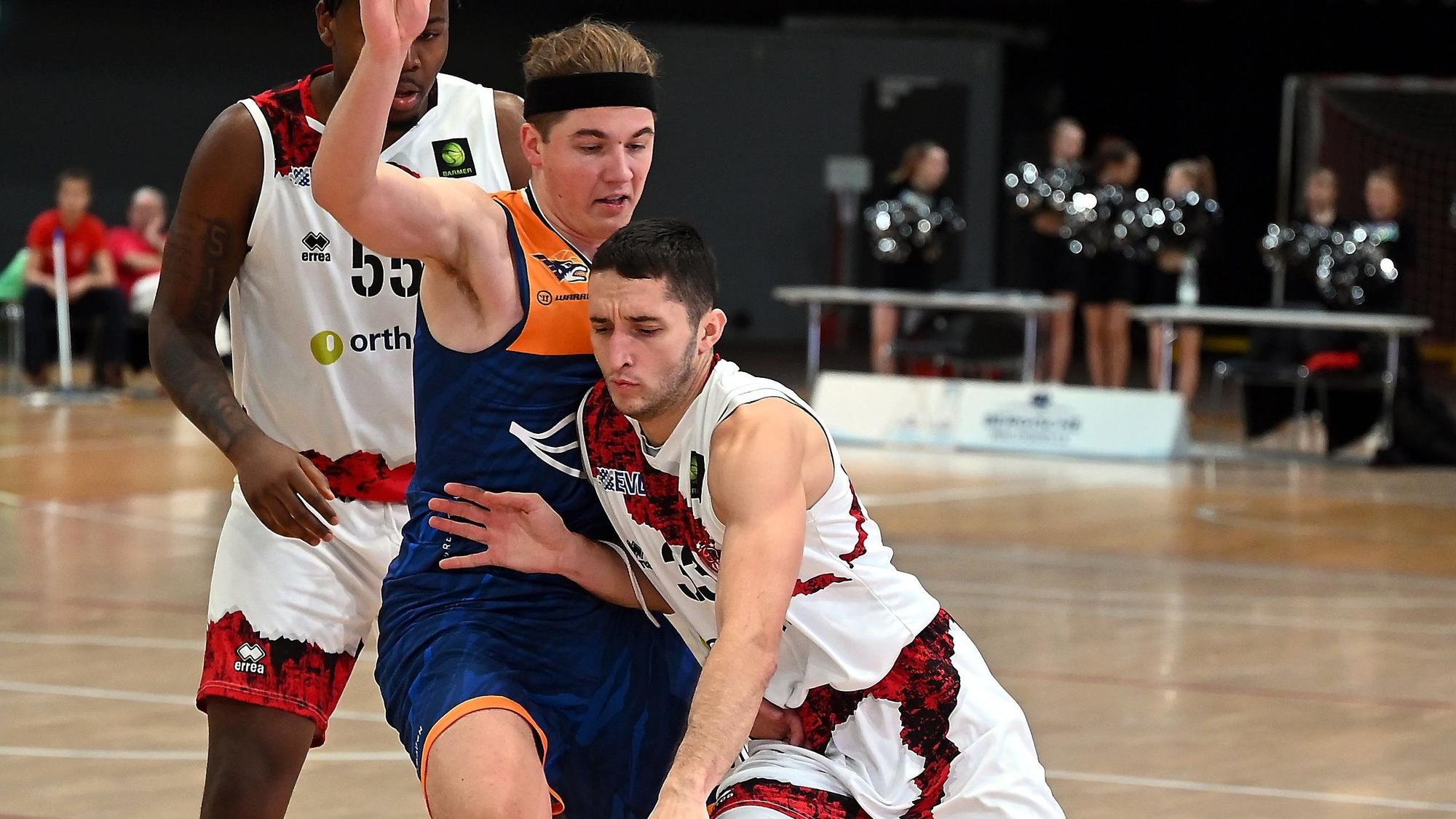 01.12.2024, Basketball-Bayer Giants - Rostock
rechts: Dimitrije Djordjevic (Bayer)
Foto: Uli Herhaus