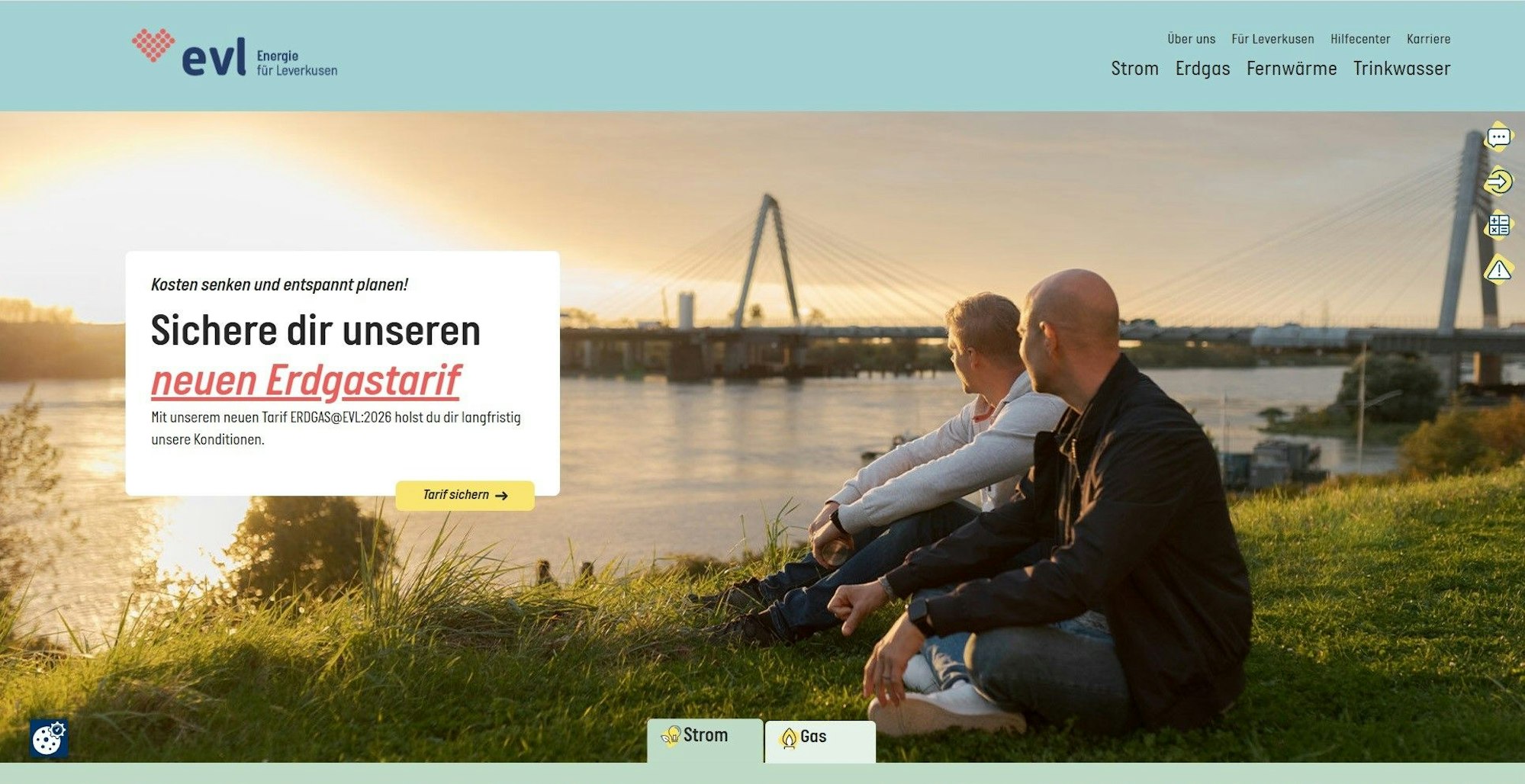 Die Startseite des neuen EVL-Internetauftritts.