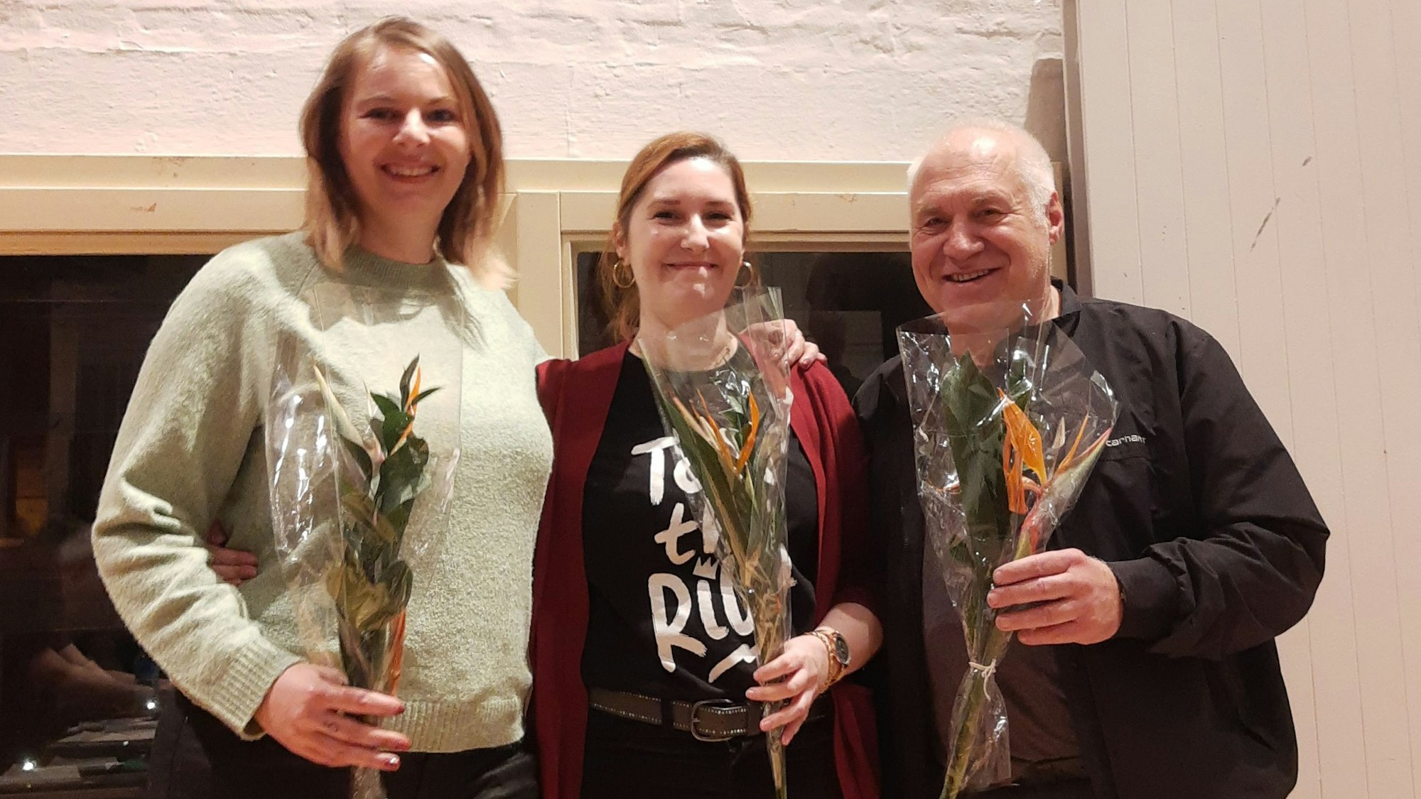 Wollen für Die Linke Köln in den Bundestag einziehen: Lea Reisner, Nadine Mai, Kalle Gerigk (von links).