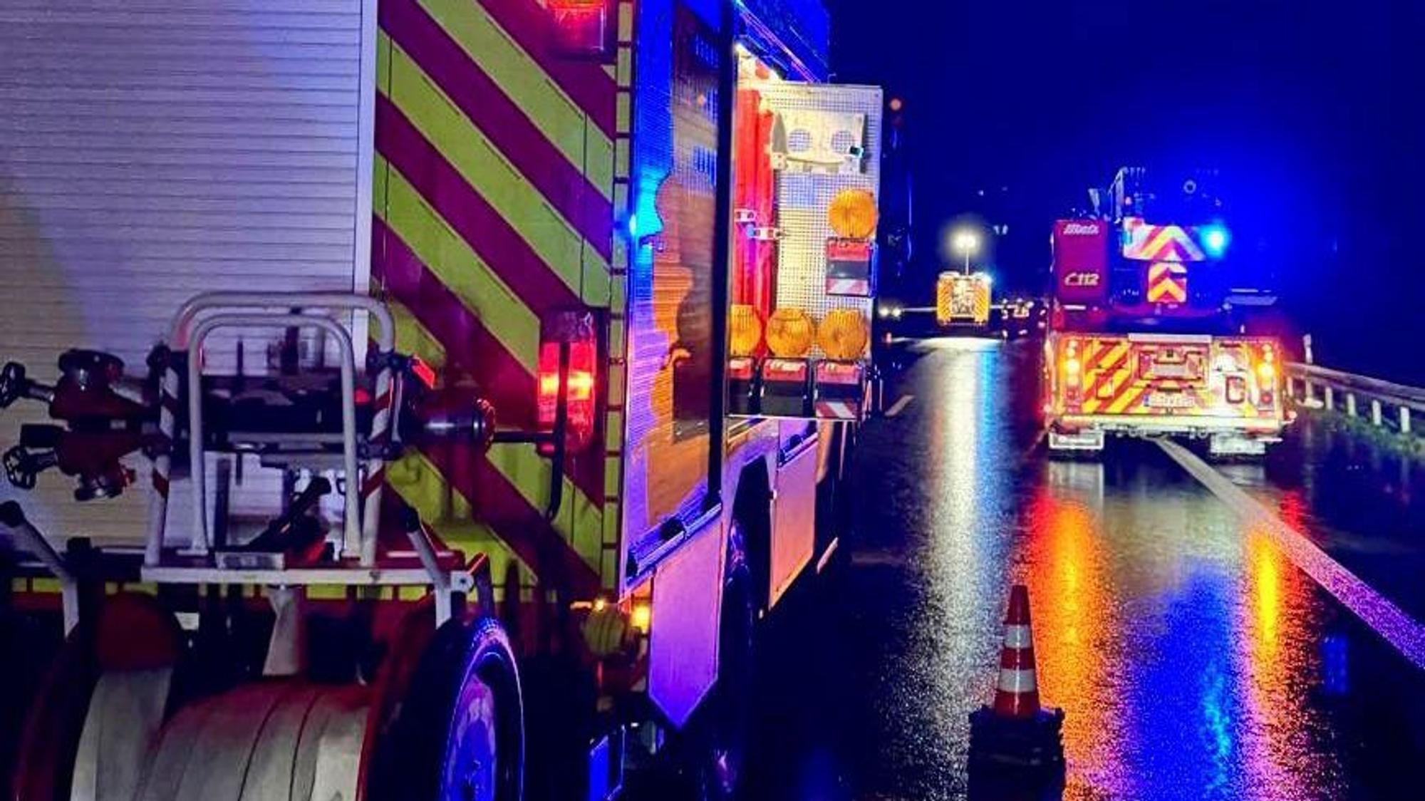 Unfall auf der A4 zwischen Overath und Engelskirchen.